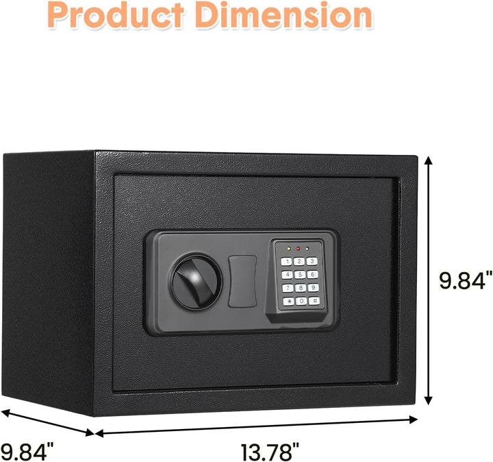 Garvee 22L Safe Tresor mit Zahlencode, Schlüssel &amp;Feuerfester Tasche Tresor | für Zuhause / Hotel, A