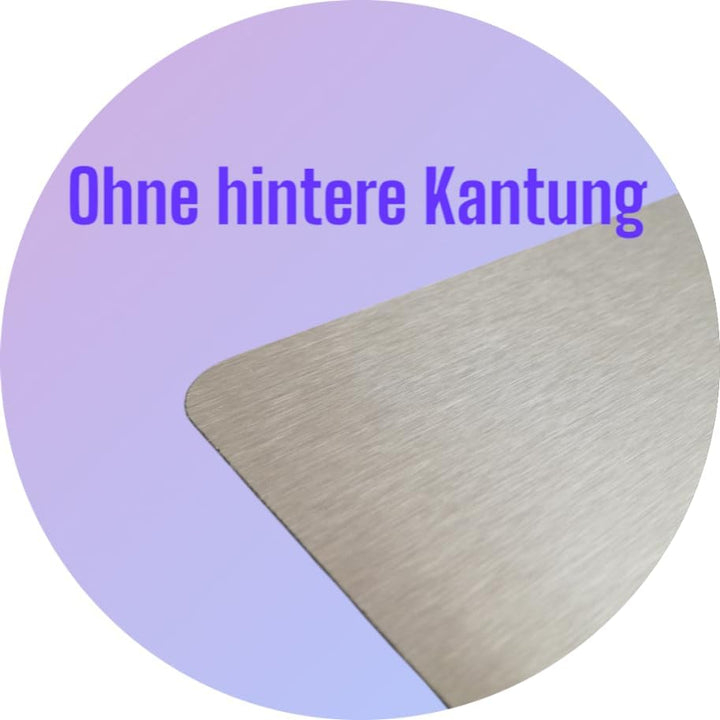 KOCH #87 Edelstahl Schneidebrett, Arbeitsfläche, Knetbrett satinierte Oberfläche 70 x 54cm OHNE hint