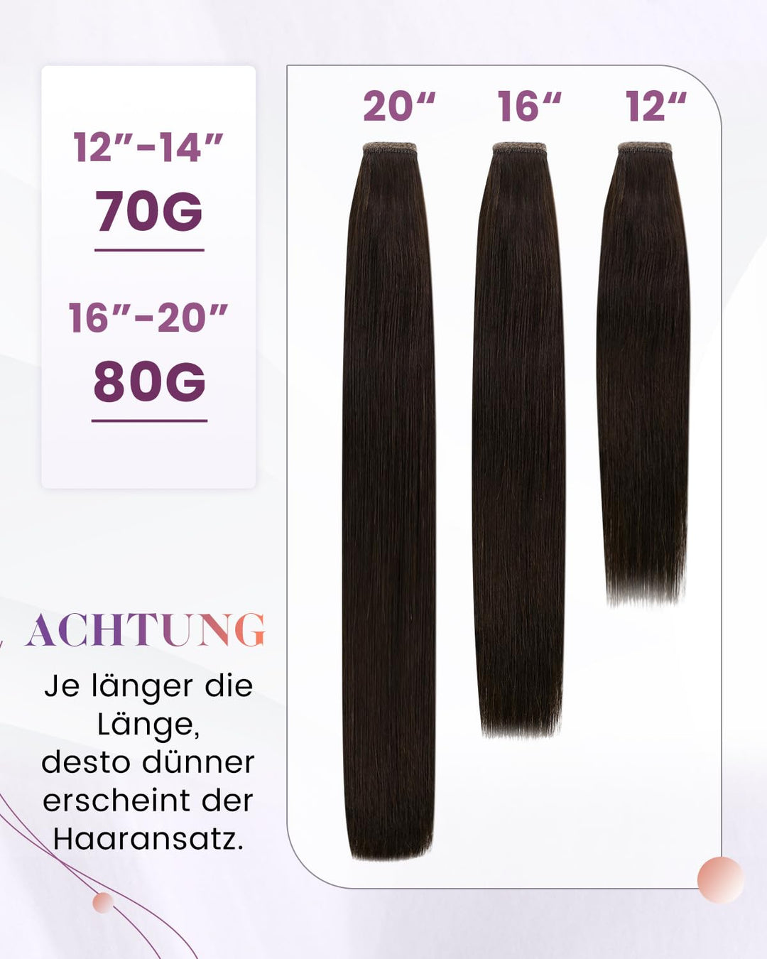 LaaVoo Zopf Extensions Echthaar Braun Extensions Pferdeschwanz Haarteil Echthaar Dunkelbraun Haarver
