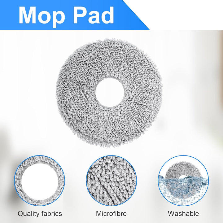 ZubehörSet für Mova E40 Ultra Saugroboter Ersatzteile. 1 Hauptbürste, 4 Hepa-Filter, 4 Wischer-pad,