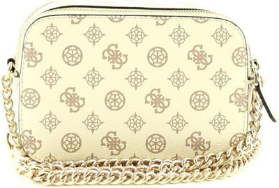 GUESS Damen Noelle Crossbody Cam Handbag Cream Logo, Cream Logo