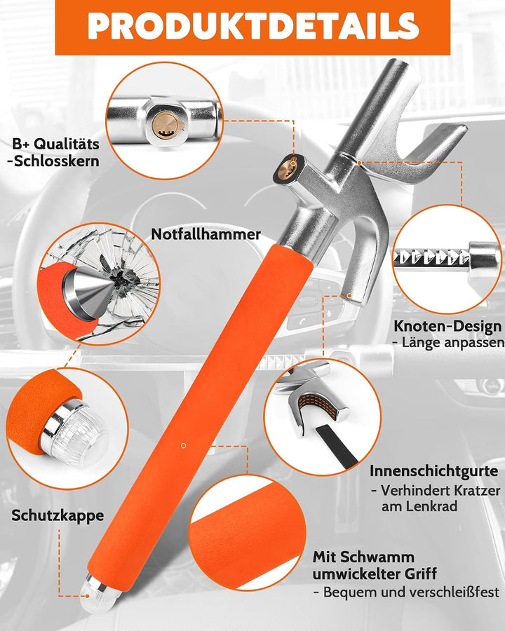 Tevlaphee Lenkradkralle, Lenkradschloss für Auto, Auto Diebstahlsicherung, Lenkradsperre Wohnmobil,