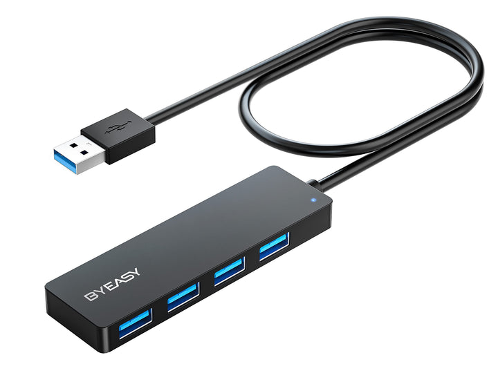 BYEASY USB Hub, 4 Port USB 3.1 Hub Typ A Ultra Slim Extra Leicht Portable Data Hub, Datenhub für iMa
