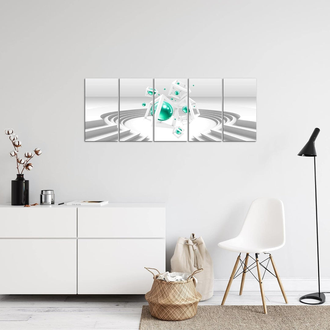 Runa Art Bild 3D Abstrakt Wandbilder auf Vlies Leinwand 5 Teilig Wanddekoration Wohnzimmer 010956a 1