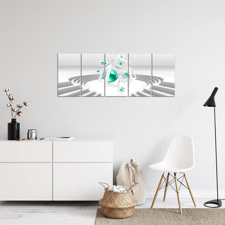 Runa Art Bild 3D Abstrakt Wandbilder auf Vlies Leinwand 5 Teilig Wanddekoration Wohnzimmer 010956a 1