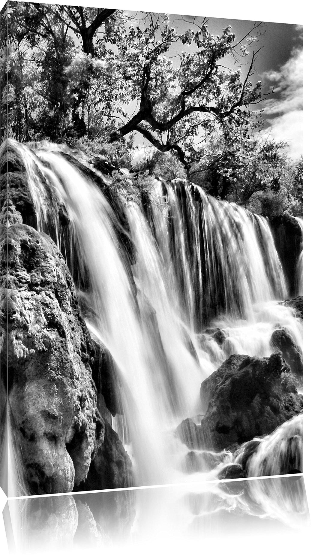 Pixxprint Wasserfall im Dschungel als Leinwandbild/Grösse: 100x70 cm/Wandbild/Kunstdruck/fertig besp