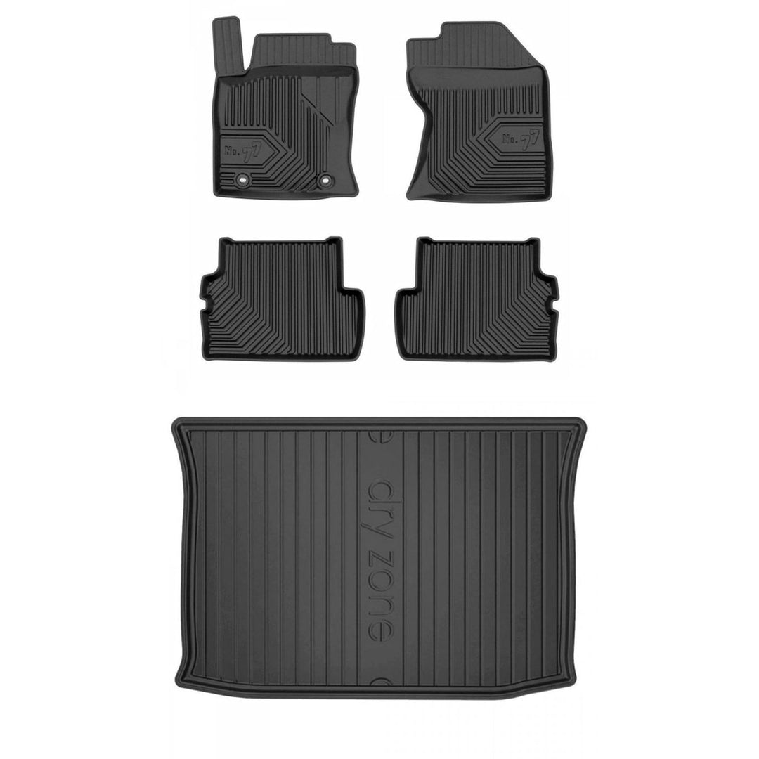 M MOTOS Satz Gummifussmatten und Kofferraummatten für Ford Focus I 1998-2004 Verbessern Sie Ihren Re