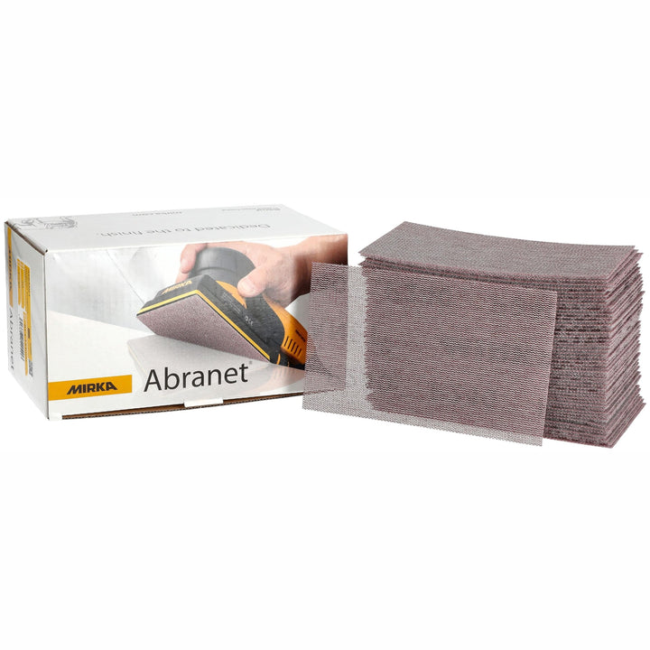Mirka Abranet Netz-Schleifstreifen 81x133 mm Klett/Korn P80 / 50 Stk/zum Schleifen von Holz, Spachte