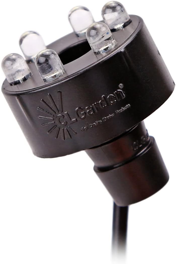 CLGarden Springbrunnen Pumpe SP1 Springbrunnenpumpe 12V mit 1x LED Ring Beleuchtung