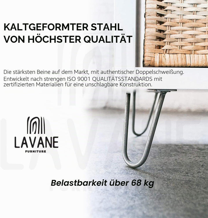 4" / 10cm Haarnadel Tischbeine, La Vane 4 Stück Modern-Stil DIY Metall Möbelfüsse Hairpin Legs mit B