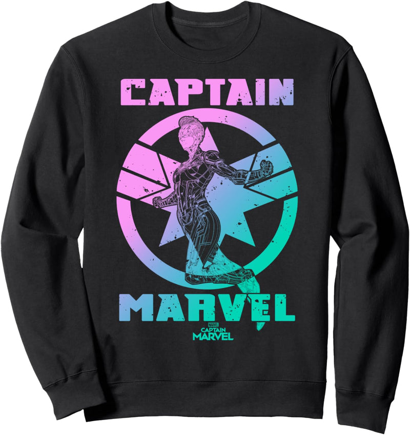 Captain Marvel Bright Gradient Portrait Logo Sweatshirt