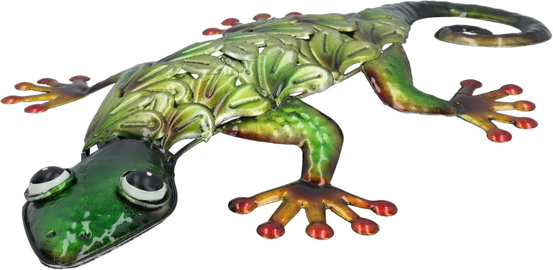 AB Tools Wandkunst, Gecko, Metallic-Grün, mit Haken zum Aufhängen