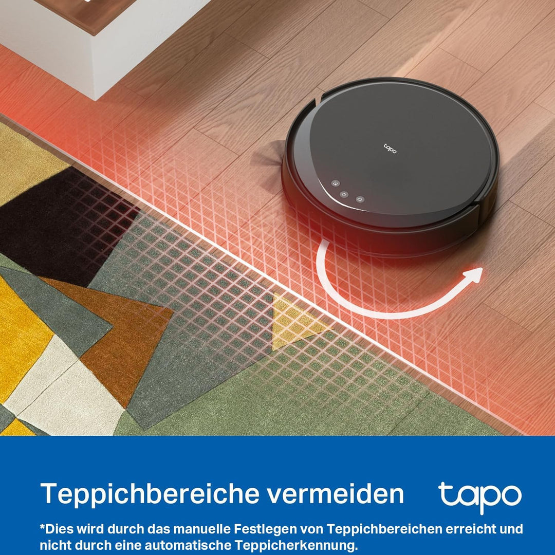 Tapo RV20 Max Saugroboter mit Wischfunktion, 5300Pa ultrastarke Saugkraft, 83 mm Ultra-schlank, MagS