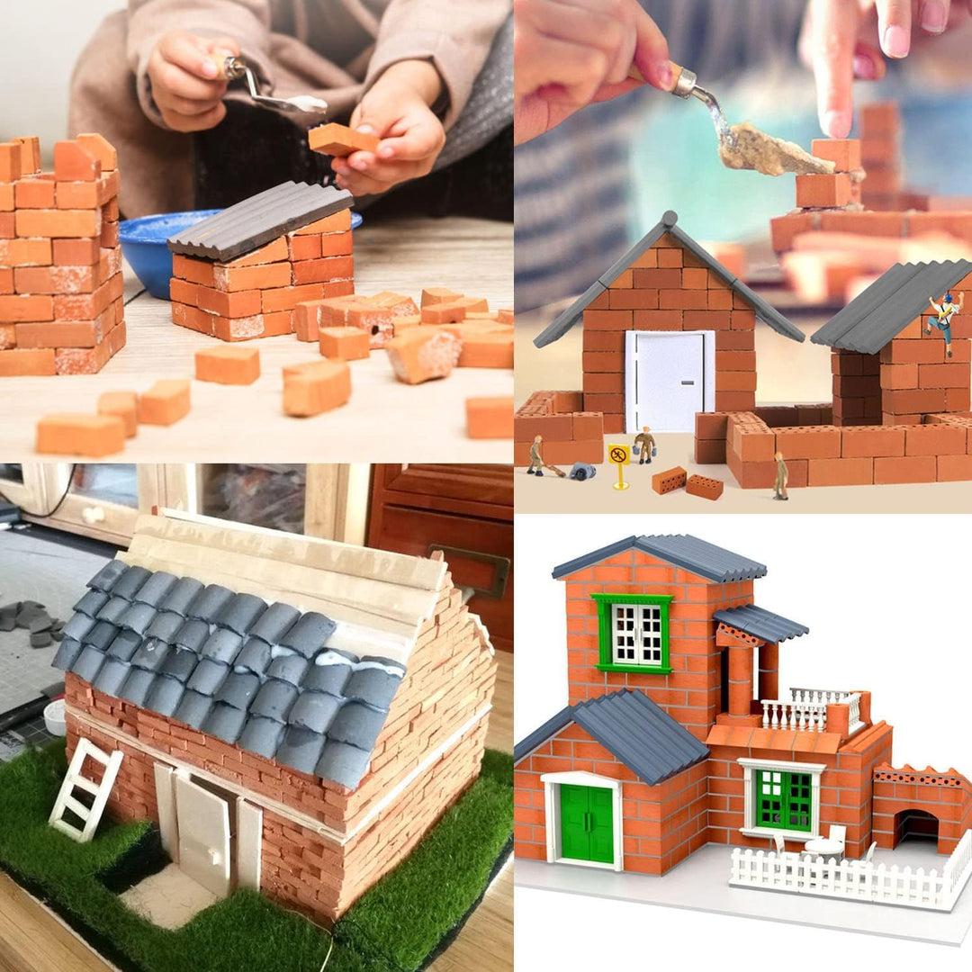 Cayway Miniatur Ziegelsteine - 560 Stück, 1:35 Scale, Ziegelrot, für DIY Puppenhaus, Diorama, Fairy