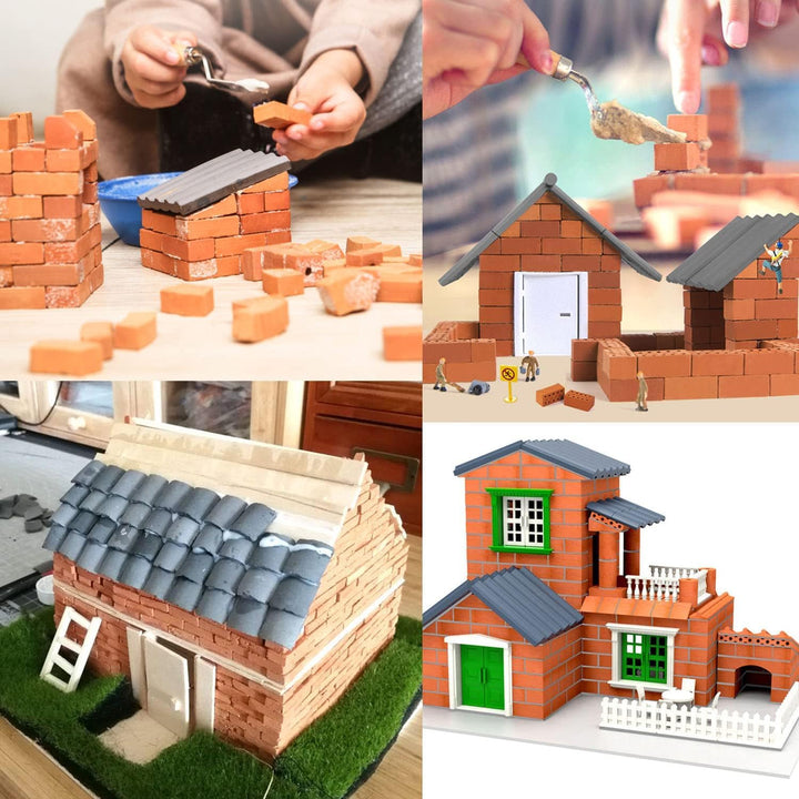 Cayway Miniatur Ziegelsteine - 560 Stück, 1:35 Scale, Ziegelrot, für DIY Puppenhaus, Diorama, Fairy