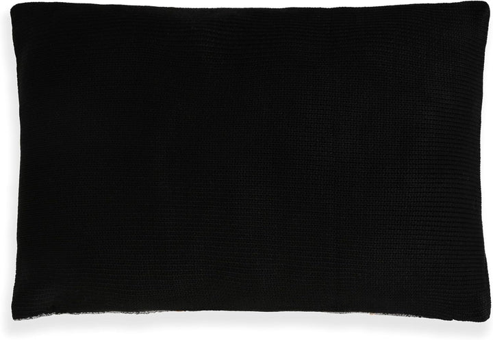 KNIT FACTORY - Roxx Dekokissen - Sofakissen - Kissenhülle mit Kissenfüllung - Kissen 60x40 - Schwarz