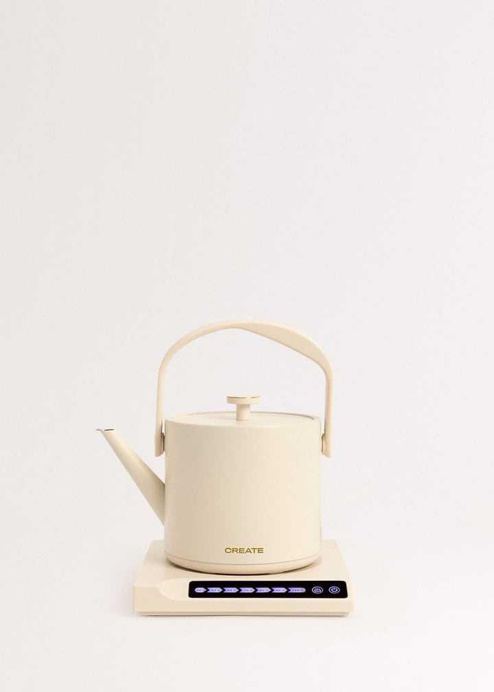 CREATE/HATTORI STUDIO/Elektrischer Wasserkocher 0,5L Weiss/Warmhalten, Sicherheitssystem, Thermostat