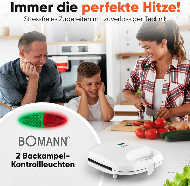 Bomann® Sandwichmaker | für dreieckige Sandwichplatten | Sandwichtoaster mit Antihaftbeschichtung |