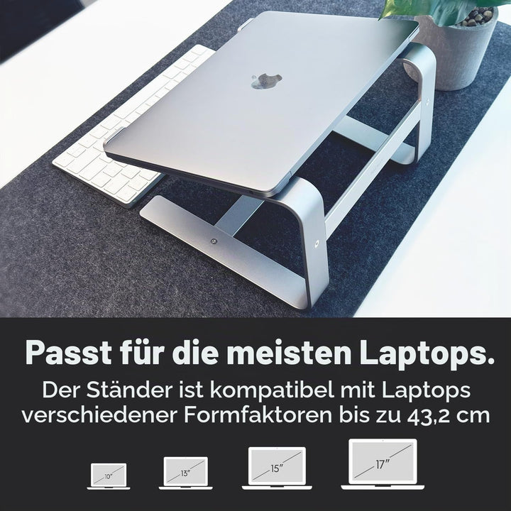 Macally Laptop-Ständer aus Aluminium für den Schreibtisch, funktioniert mit Allen MacBook/Pro/Air un