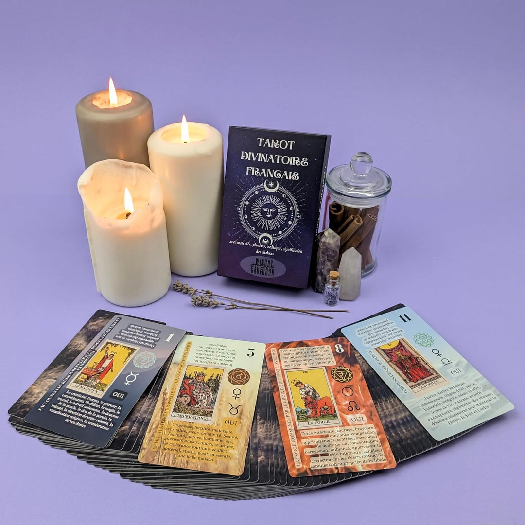 Witchy Cauldron Tarot Cards for Beginners, Learning Tarot with Meanings, Training Tarot Deck with Gu