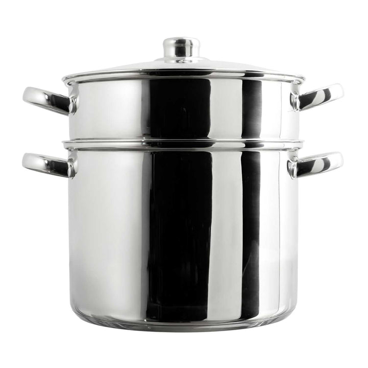 COOK CONCEPT, KC0006, Metal Couscous Maker with Glass lid, 8L Capacity, Compatible with All Heat Sou