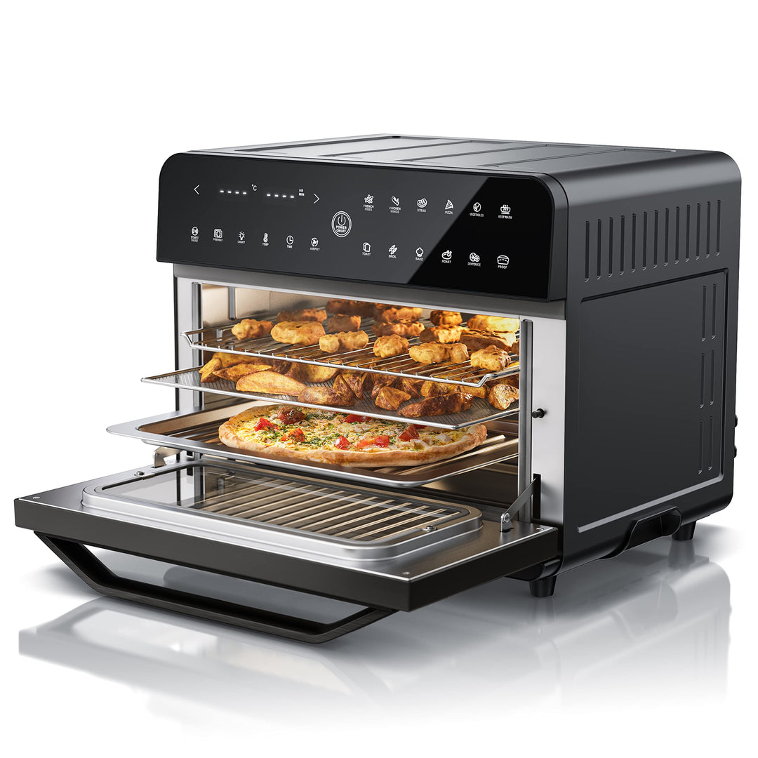 Arendo - Heissluftfritteuse 25 Liter Edelstahl - Multifunktionsofen - mini Backofen - Aerofryer - 18