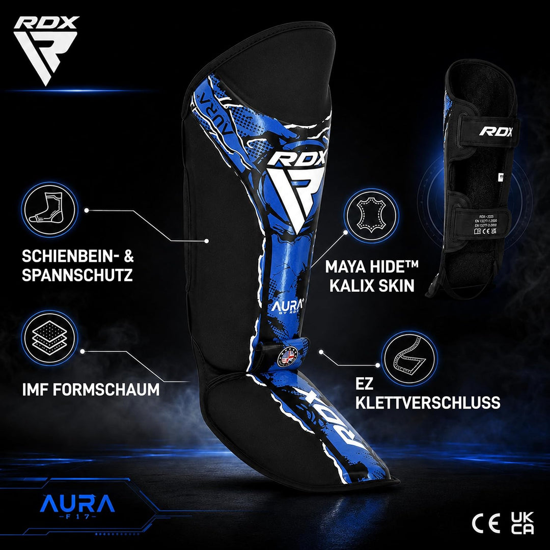 RDX SHIN Instep NEW Aura F17 Schwarz/Blau L, Schwarz/Blau L
