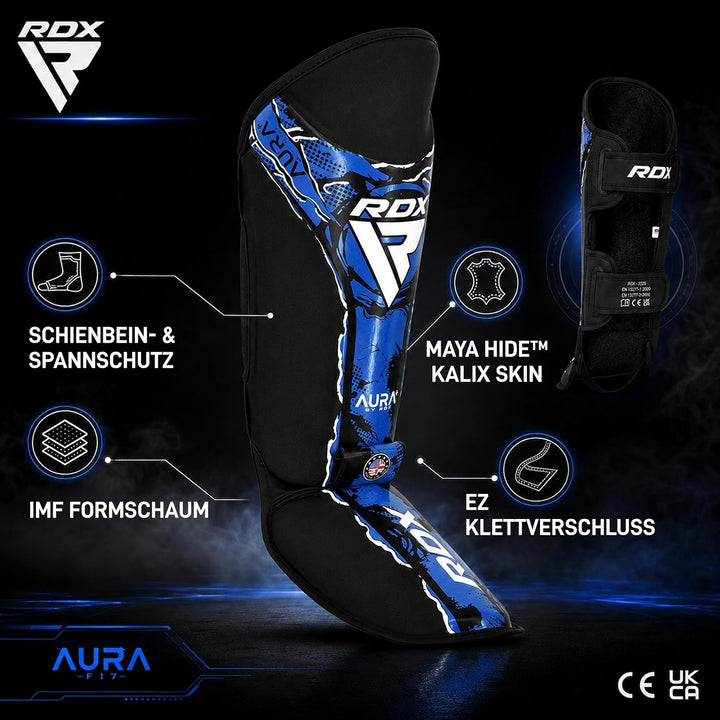 RDX SHIN Instep NEW Aura F17 Schwarz/Blau L, Schwarz/Blau L