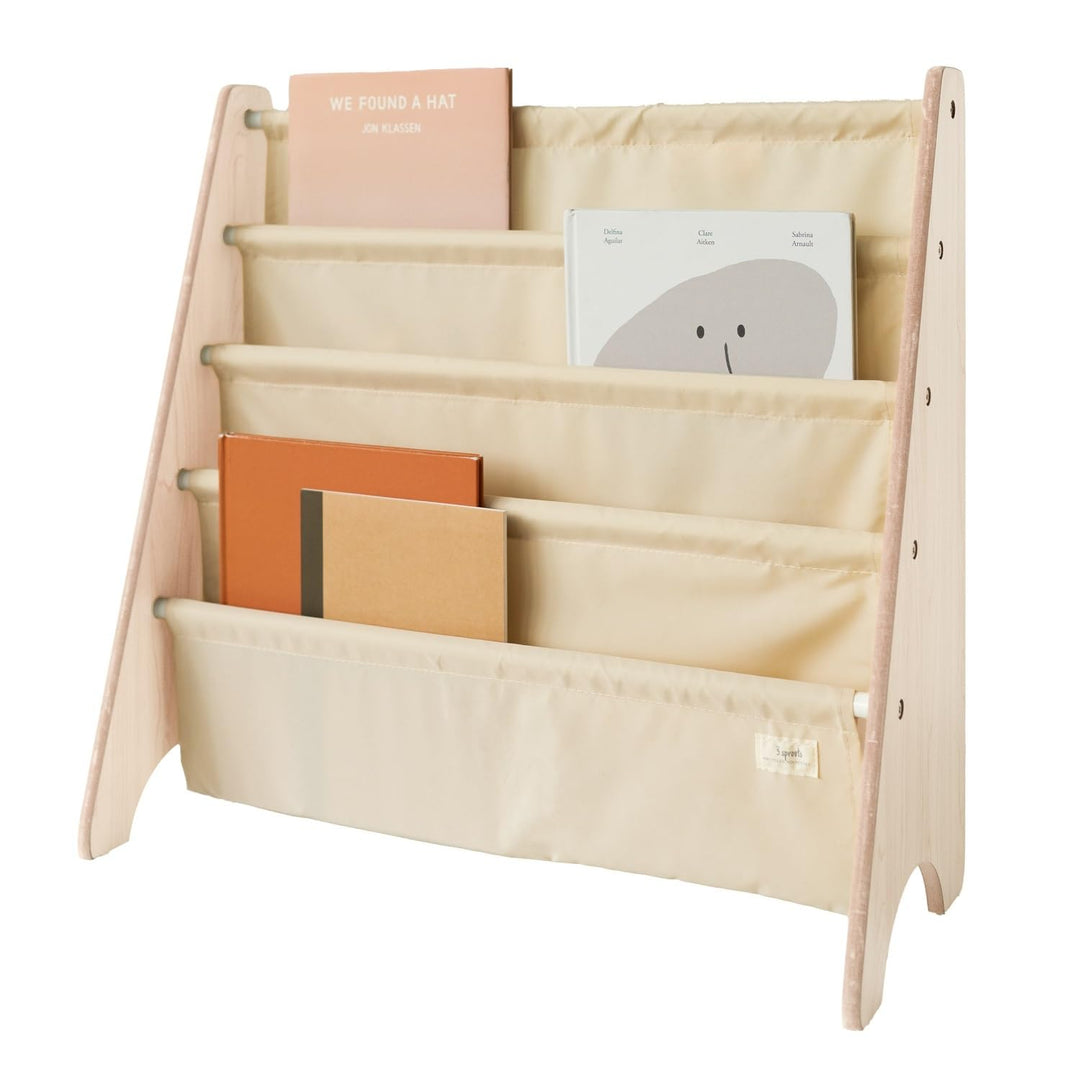 3 Sprouts Kinder Bücherregal aus Holz – Montessori Regal für Kinderzimmer - Beige, Beige