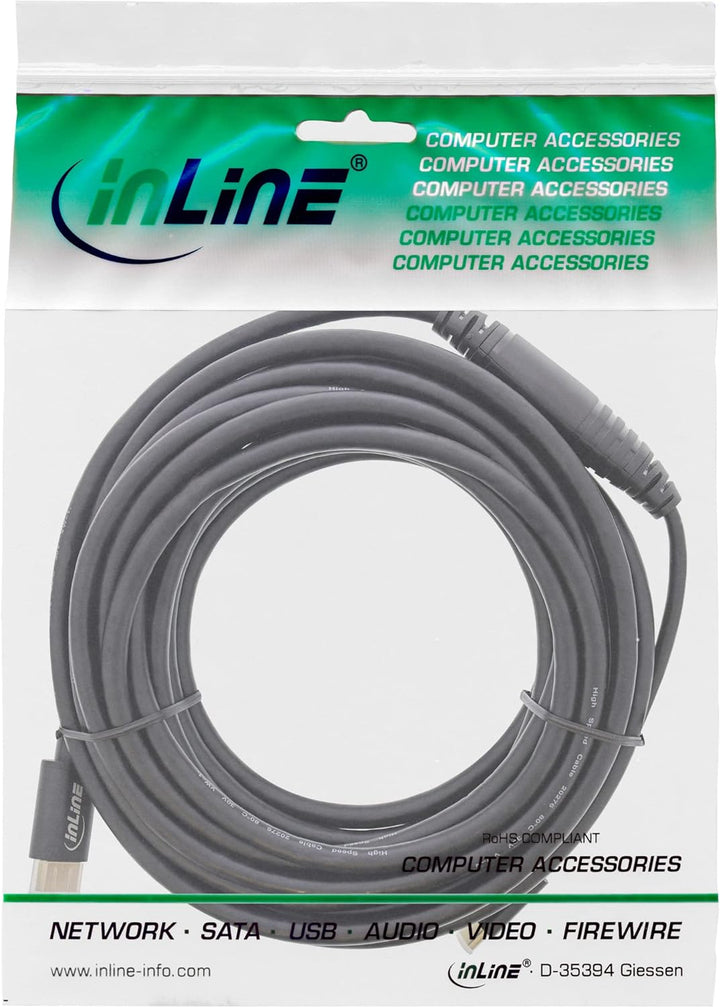 InLine® USB Display Kabel, USB Typ-C Stecker zu HDMI Stecker (DP Alt Mode), 4K2K, schwarz, 7,5m