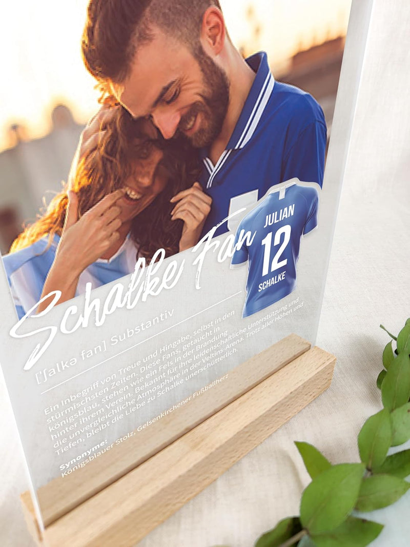 Schalke Geschenk personalisiert - Acryl Geschenk - Definition: Schalke Fan - Schalke Fanartikel, Sch