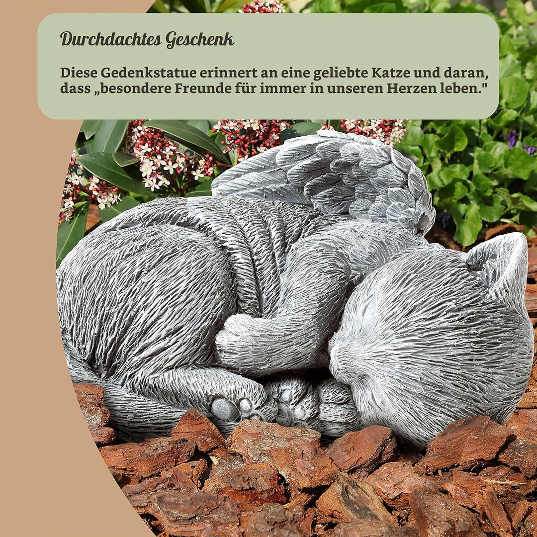 Pure Garden Gedenkstein für Katzen, friedliches schlafendes Kätzchen, Engelsstatue für Garten, Geden