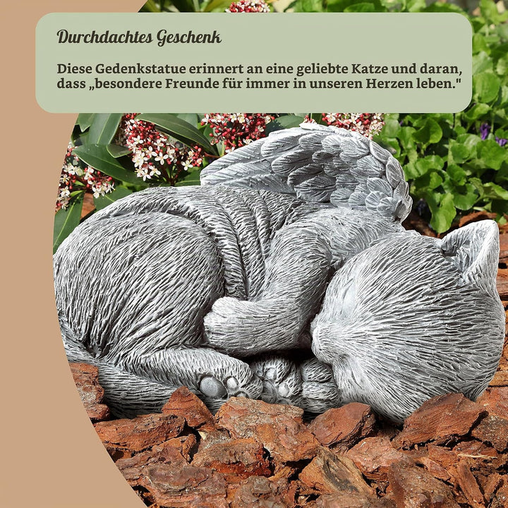 Pure Garden Gedenkstein für Katzen, friedliches schlafendes Kätzchen, Engelsstatue für Garten, Geden