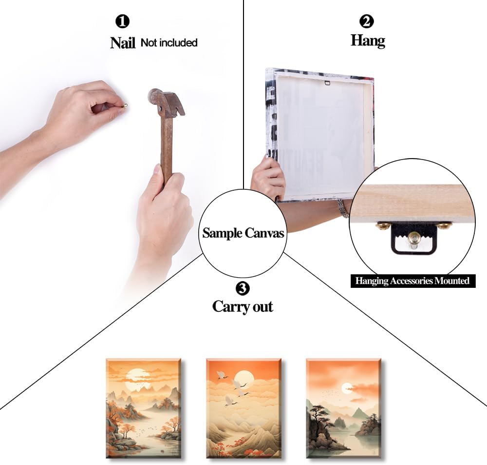 Piy Painting Wandbilder Landschaftsbilder, Sonne, Gebirge, Fliegende Kranich Bild auf Leinwand Wand