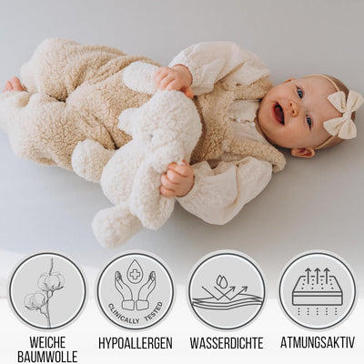 Bisoo 37x80 / 40x80 Spannbettlaken Kinderwagen - 2in1 Baby Wasserfester Matratzenschoner Spannbettla