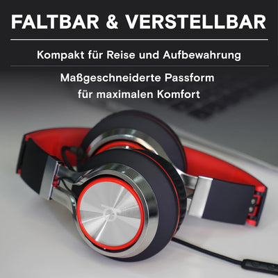 ARTIX CL750 On Ear Kopfhörer mit Kabel, Mikrofon & Lautstärkeregler – Bügelkopfhörer für PC, Handy u