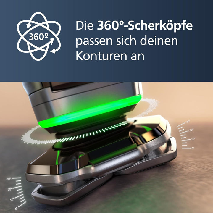 Philips Shaver S9000 – Elektrischer Nass-& Trockenrasierer für Männer, Dunkelchrom, Lift & Cut Syste