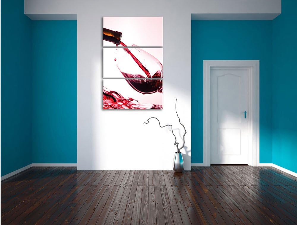 Wein 3-Teiler Leinwandbild 120x80 Bild auf Leinwand, XXL riesige Bilder fertig gerahmt mit Keilrahme