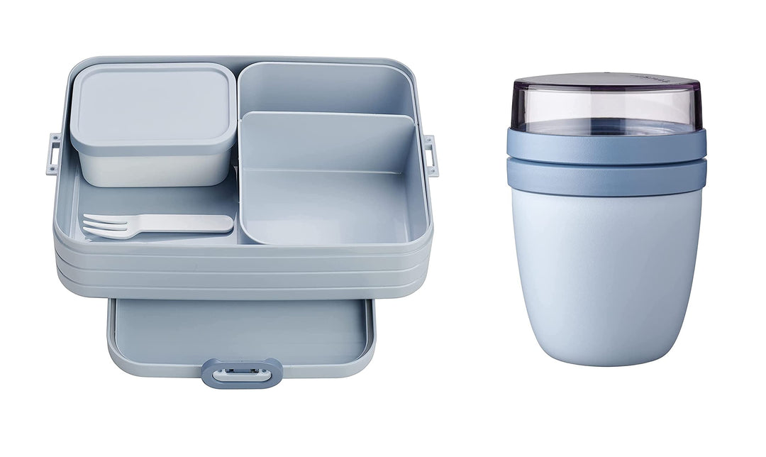 Mepal Brotdose Lunch to go Set - inkl. Lunchpot - Brotdose Large mit Bento Box - Lunchbox für kleine