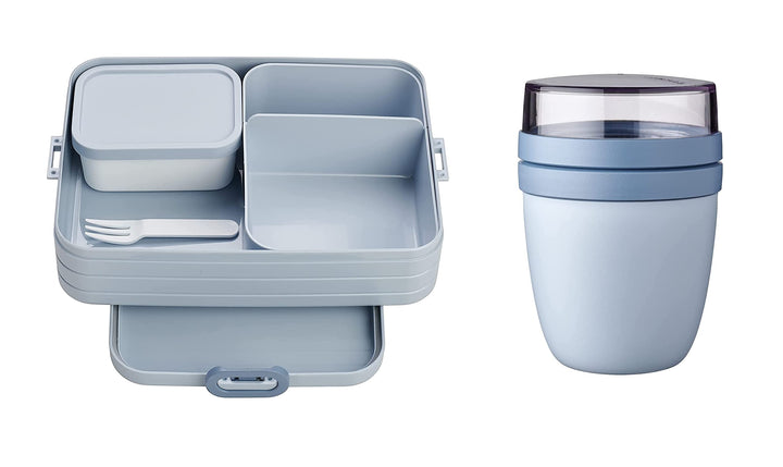 Mepal Brotdose Lunch to go Set - inkl. Lunchpot - Brotdose Large mit Bento Box - Lunchbox für kleine