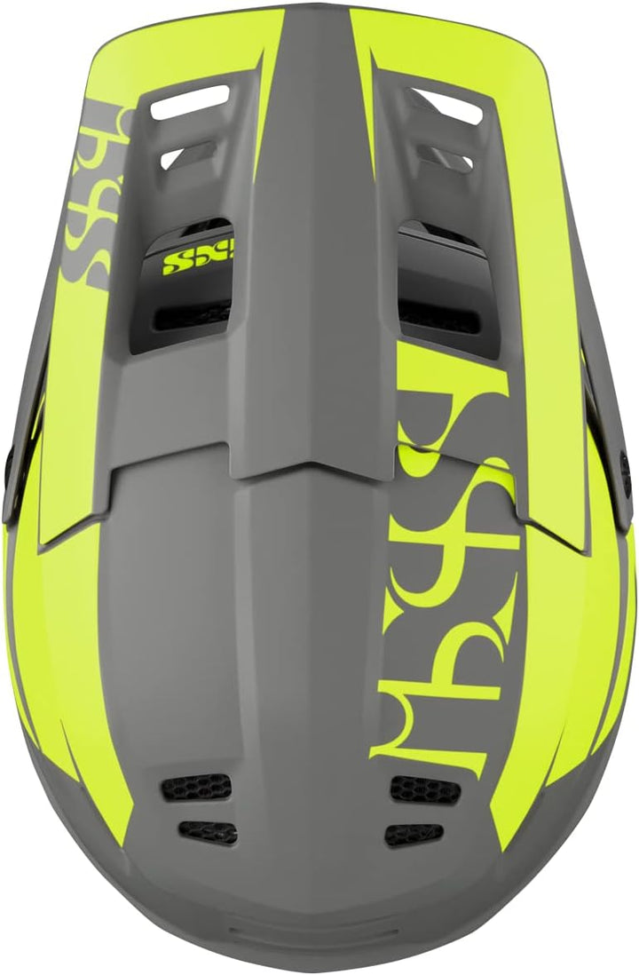 IXS Xact Evo Integralhelm für Mountainbike/E-Bike/BMX, Unisex, Lime-Graphit, Grösse L