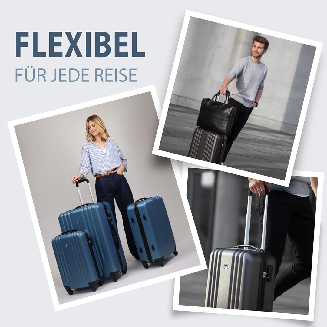 FERGÉ Kofferset Hartschale 3-teilig Marseille Trolley-Set - Handgepäck 55 cm, L und XL 3er Set Harts