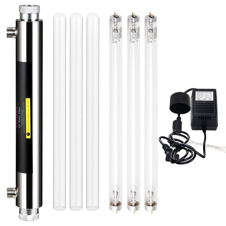 Geekpure Ganzes Haus U-V 6 GPM Wasserfilter System - Wasserreiniger mit 3 UV-Filter + 3 Quarzhülsen