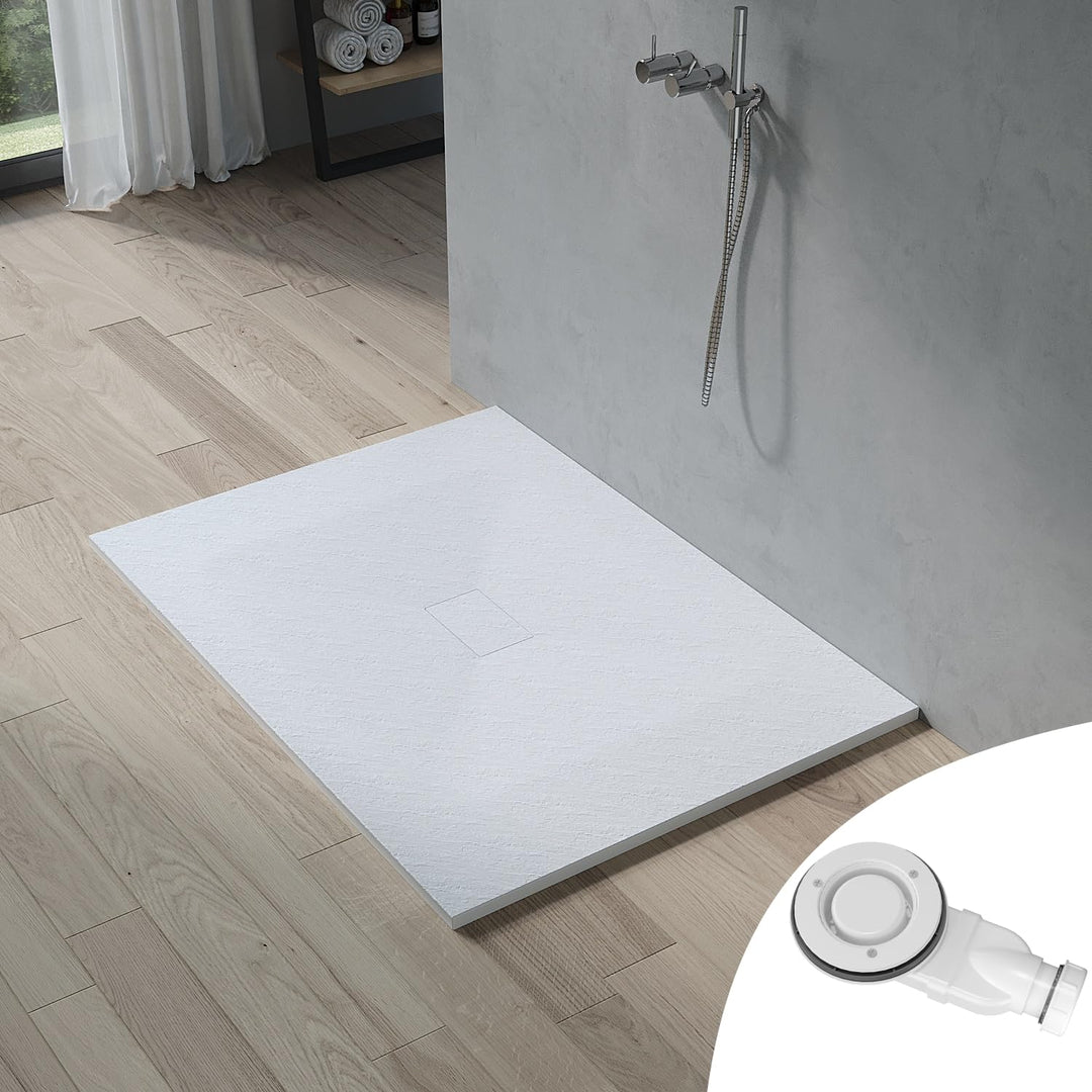 AQUABATOS SMC Duschwanne 140x100 cm Weiss Eckig Quadratisch Duschtasse Duschbecken Brausewanne Braus