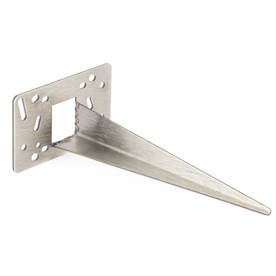 Novatool Erdspiess Metall 10 x 6 x 18 cm Edelstahl Profi Bodenanker für Lampen Bodenhülse Gartenspie