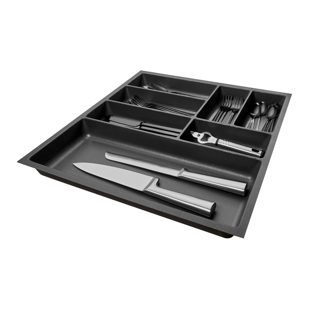 SO-BOX 2 Besteckkasten Breite 50,9 cm, Tiefe 46,2 cm mit anthraziter Kanvas-Struktur für Schubladen