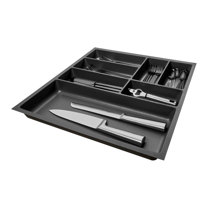 SO-BOX 2 Besteckkasten Breite 50,9 cm, Tiefe 46,2 cm mit anthraziter Kanvas-Struktur für Schubladen