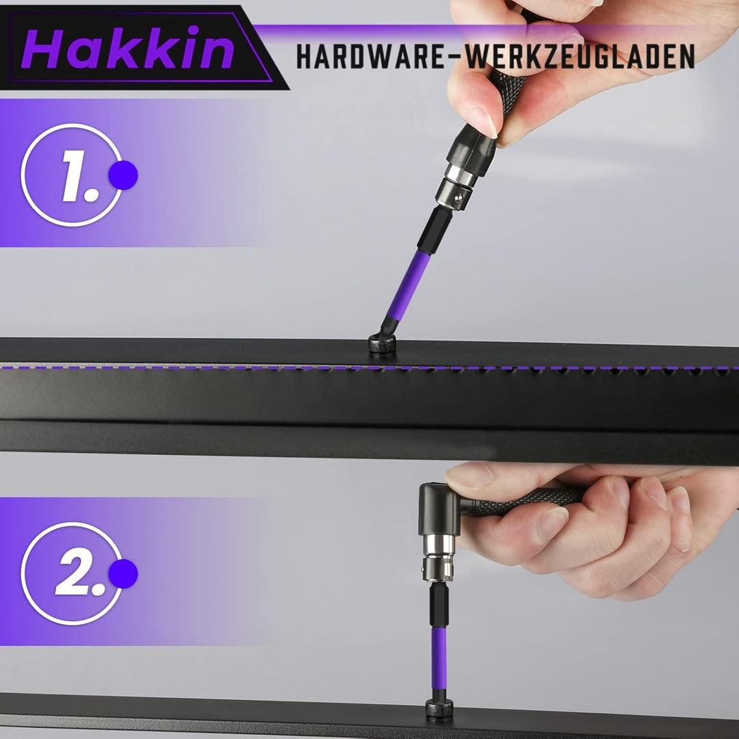 Hakkin Sechskant Bit Set Lang12 Stück 65 mm Kugelkopf Schraubendreher Bit 1/4" S2 Bitsatz für Akkusc