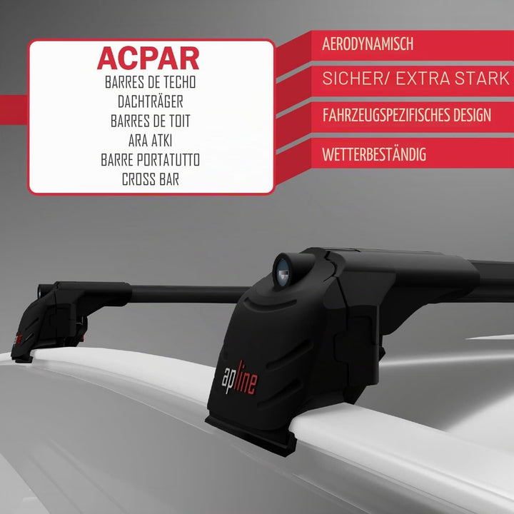 acpar Kompatibel mit Kia SPORTAGE (NQ5) 2022-2023 Relingträger ACE-2 Dachträger Gepackträger SCHWARZ