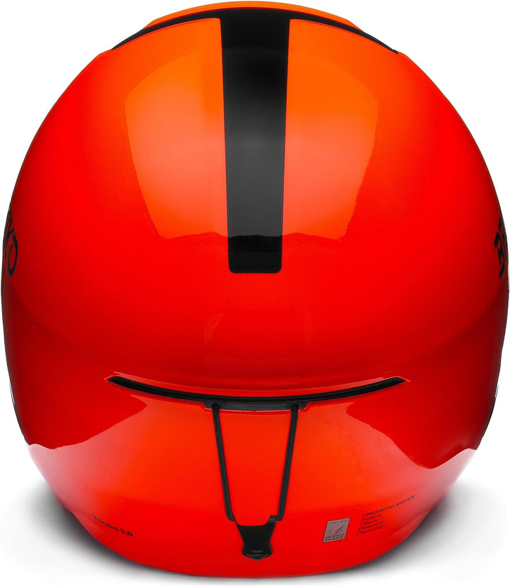 Briko Unisex – Erwachsene Helm Helmet, Shiny Orange Fluo-Schwarz, L